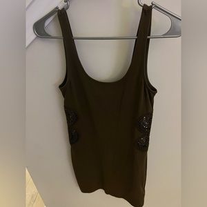 Top shop olive green mini dress with lace side cutout design
